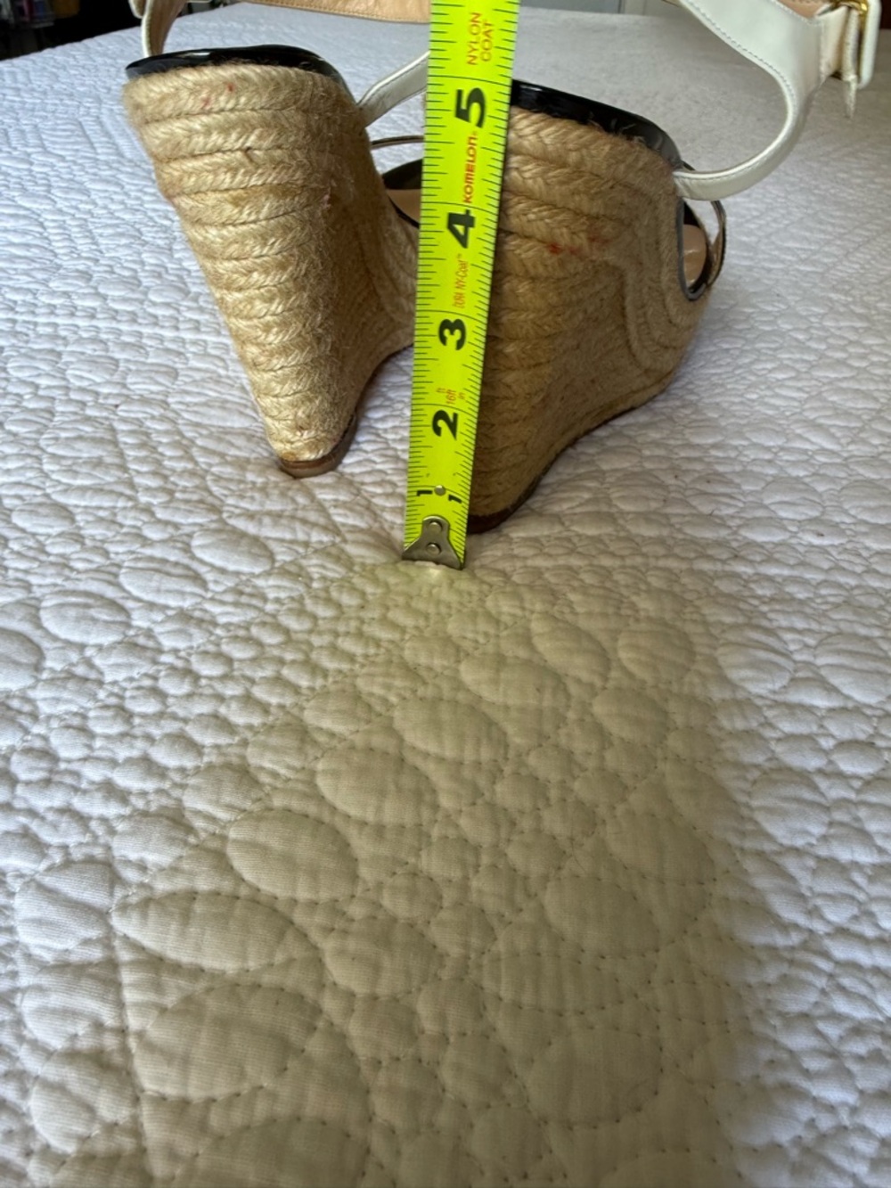 Christian Louboutin White Leather and Leopard Espadrille Wedge Sandals - Picture 5 of 9